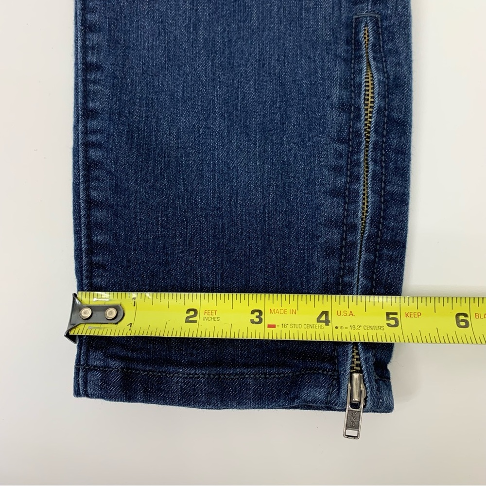 Ann Taylor LOFT Dark Wash Curvy Skinny Ankle Jeans With Side Zipper Detail - Picture 16 of 16